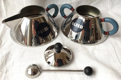 ALESSI MILCH & ZUCKER & LÖFFEL SET DESIGNED BY MICHAEL GRAVES ! TOP !