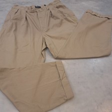 Vtg Polo Ralph Lauren Chino Pants Sz 34x36(32×27) Pleated Cuffed USA Made Preppy