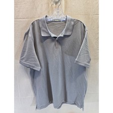 Member's Mark Mens Gray Stretch Cotton Pique Polo Shirt Size Large Short Sleeve