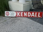 c.1950s Original Vintage Kendall Motor Oil Sign Metal Embossed Horizontal Gas
