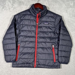 Patagonia Jacket Boys S 7-8 Blue Down Sweater Puffer Full Zip Insulated Recycled