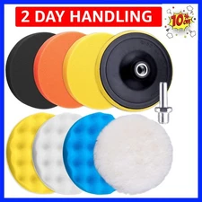 9 Pieces 3 Inch Buffing Pads Kit Foam Buffer Polisher Pads 3 Inch Hook and Lo...