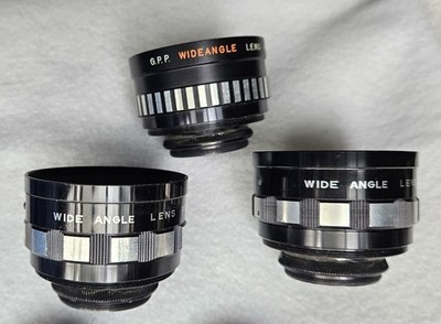 3 Vintage Kowa Wide Angle Lenses made in Japan with lens caps