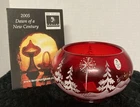 Vintage Fenton Ruby Red Winter Scene With Star Candle Holder
