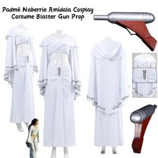 Padm  Naberrie Amidala Cosplay Costume Halloween Queen Dress Blaster Gun Prop