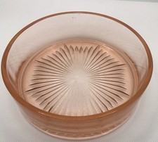 Antique Pink Depression Glass Candy/Trinket Dish With Starburst Pattern.