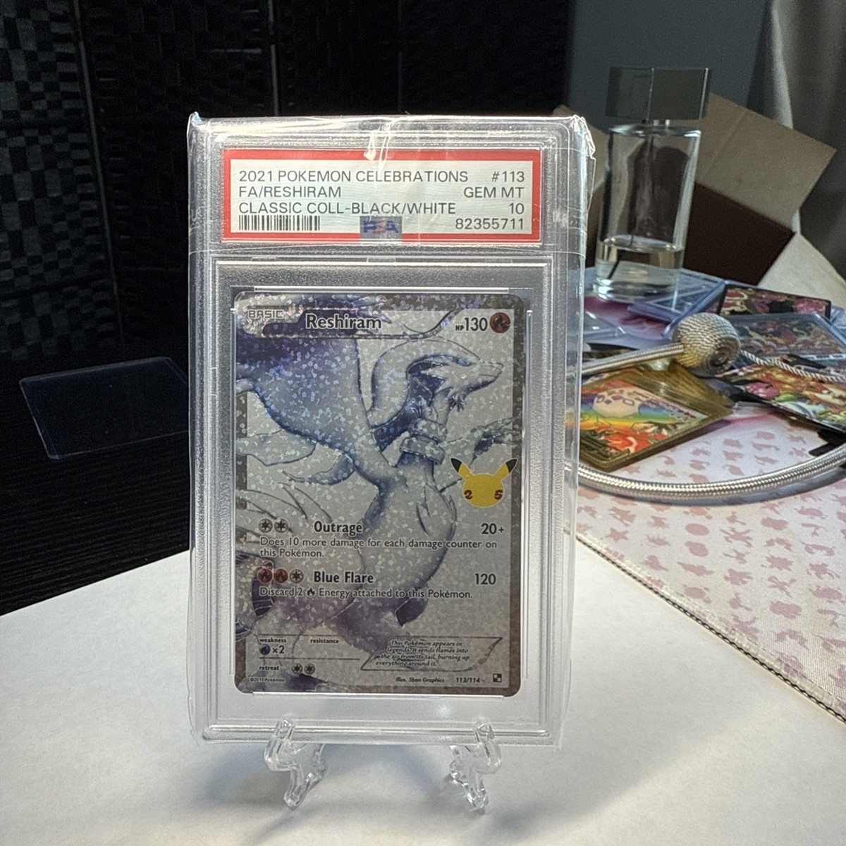 Reshiram 113/114 Celebrations: Classic Collection Black/White PSA
