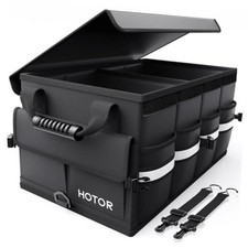 Car Trunk Organizer - Foldable Car Storage for SUV, 2 Compartments Medium Black