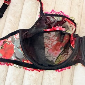 Lise Charmel Underwire Multi-Color Bra 36D Floral-Embroidered Intricate Design