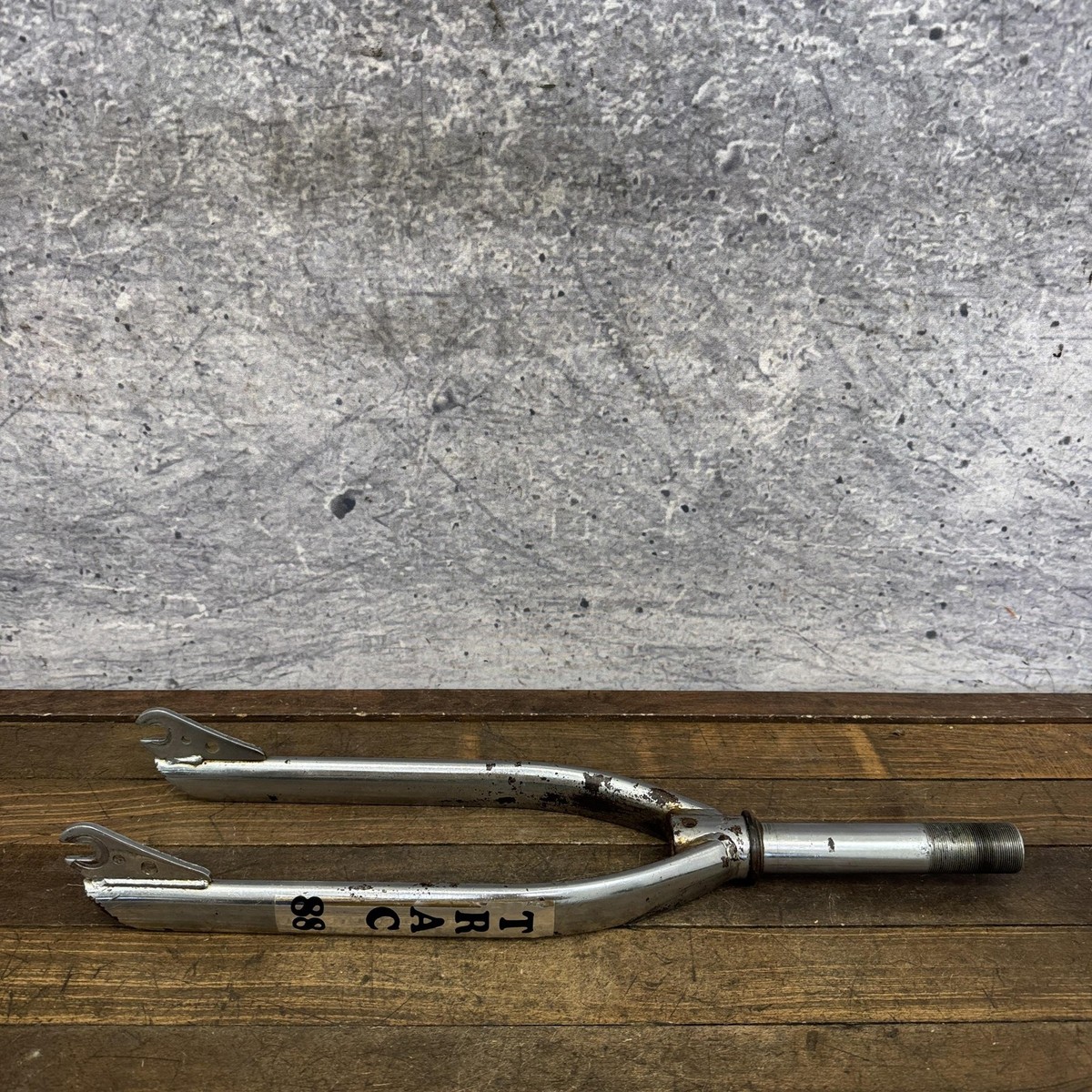 Vintage Trac-988 Aero BMX Fork 20in 1in Threaded Silver Steel Old
