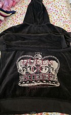 Vintage Juicy Couture Velour Track Jacket Women's Size XL Full Zip Hoodie Brown