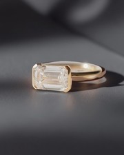 2.50 KT Moissanite Fidanzamento Anello 14k Giallo Oro Splendente Taglio Promessa