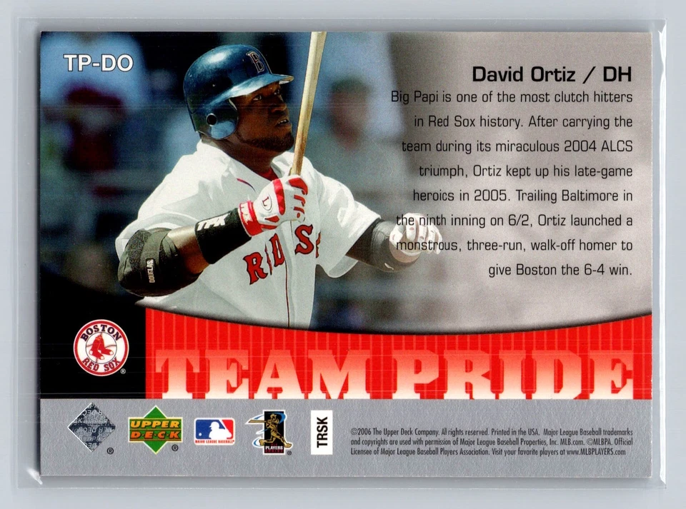2006 Upper Deck #TP-DO David Ortiz Team Pride Boston Red Sox NM-MT - Image 2 of 2