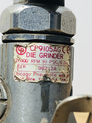 CP Angle Die Grinder Chicago Pneumatic Air Cp9105ag 1/4” 90psi 21,000 Rpm TAIWAN - Foto 6 di 6