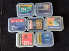 Vintage 256MB Compact Flash Cards with Cases Lot of 8