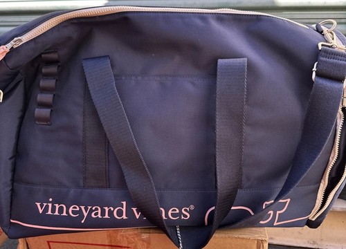 ⚡️Vineyard Vines x Target Whale Line Weekender Duffel Bag in Navy/Pink - Picture 2 of 3