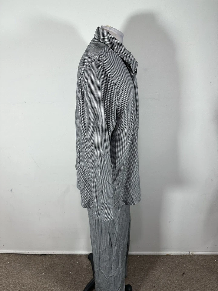 Conjunto de terno calça camisa manga longa cor preta branca JMS feminino tamanho 2X - Imagem 3 de 4