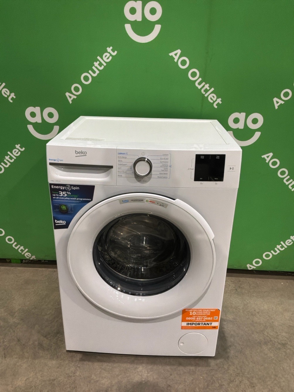 Beko Washing Machine 9kg 1400rpm - White - A Rated BM3WT3941W #LF121237