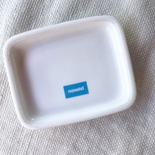 Vintage Novotel Hotel Milk Glass Ashtray - Vide Poche - Advertising Tray