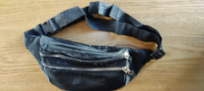Lightweight Black Bum Bag- Waist & Crossbody Belt Bag Travel Pouch