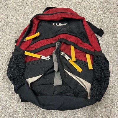 L.L. Bean Kids Backpack Small Red Black Ripstop School Bag