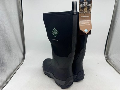Muck Arctic Sport Tall Boots Men's Black Pull-On Outdoor Winter Waterproof - 10