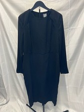 ASOS Black Long Sleeve Midi Sheath Dress US 14