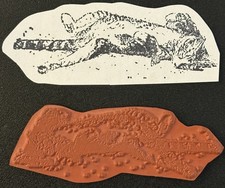Rubber Stamp UM Striped Kitty Cat Sleeping On Back