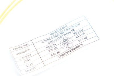SC/APC-SC/APC SM SImplex G657A2 LSZH Yellow 1M  2.0mm 100.056035-0510