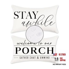 Outdoor Pillow Covers Waterproof 12x20 Set of 2 20" x 12" Pack of 2 White