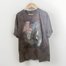 The Mountain T-Shirt Gray 2XL Americana U.S. Flag Bald Eagle Tie Dye Patriotic