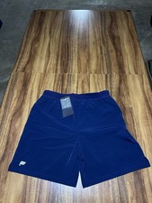 Fabletics Shorts Mens L Blue Fundamental Short 7” Athletic Pockets Wicking NWT