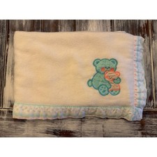 Vintage JC Penney's Toddletime Crib Blanket Teddy Bear Appliqu 