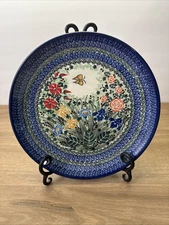 Polish Pottery Dinner Serving Display Plate 10" Unikat 2550 M. Starzyk Floral