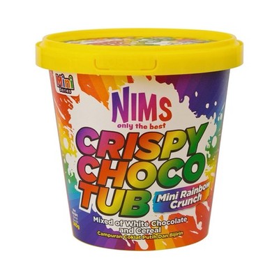 NIMS Rainbow Crispy Choco Tub Mixed with White  Chocolate and  Crunchy  Cereal 
