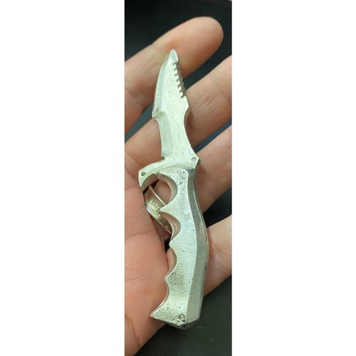 @1.85 Troy Oz MK BarZ "3D Tactical Bowie Knife" 2 Part Sand Cast .999 FS