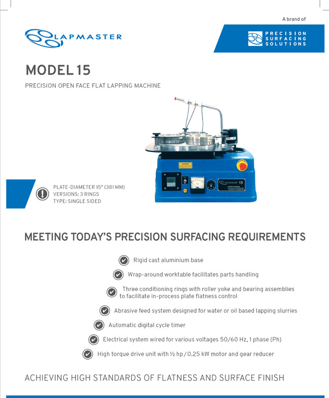 Bench Top Lapping Polishing Machine 15 inch
