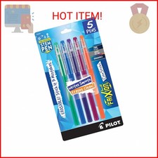 Pilot, FriXion ColorSticks Erasable Gel Ink Pens, Fine Point 0.7 mm, Pack of 5,