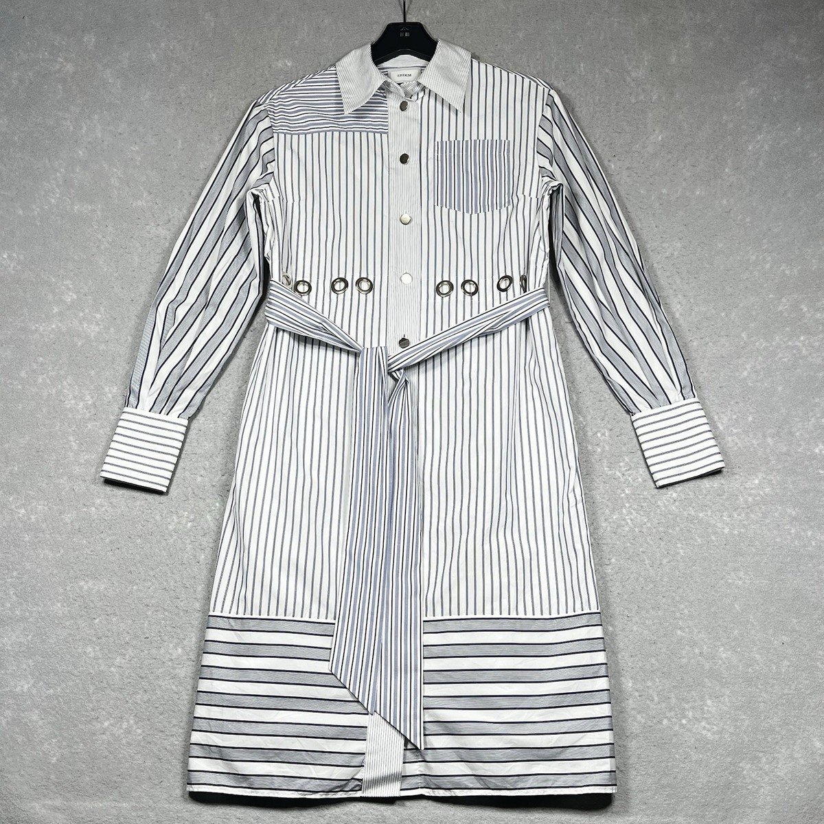 chinese dress ladies White Long Sleeve Midi Shirt Dress main image 1
