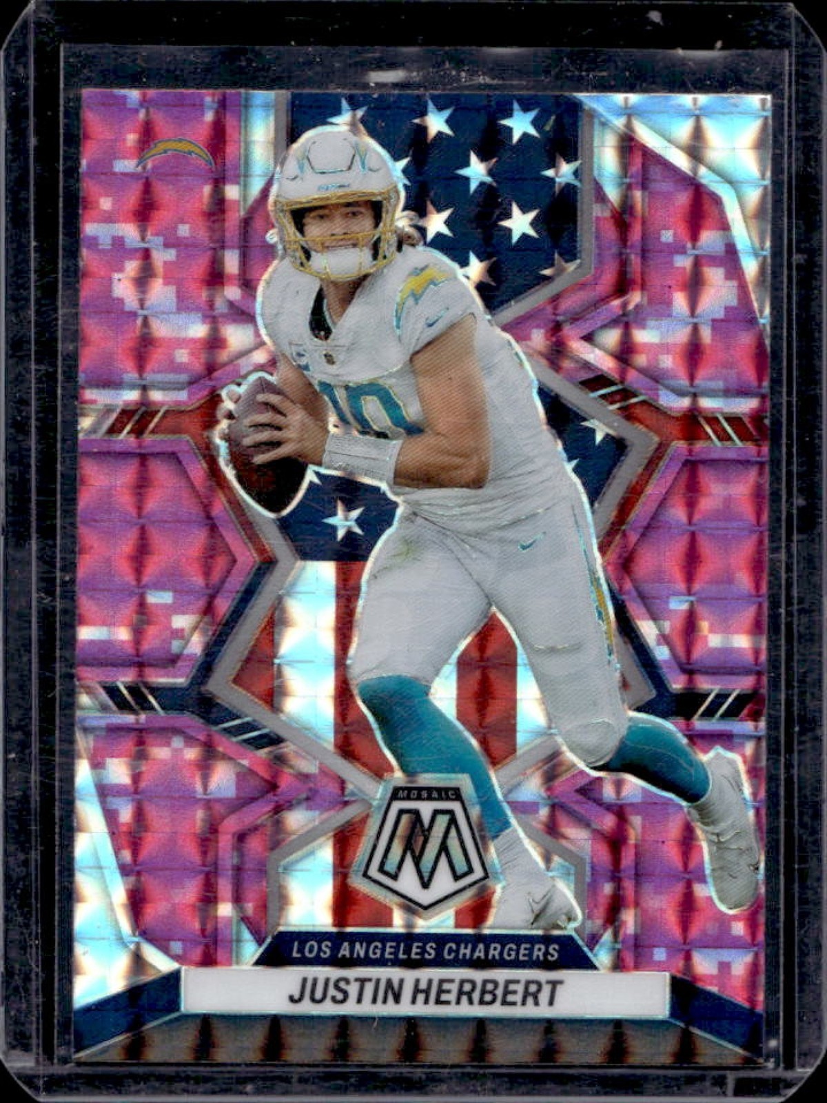 2022 Mosaic Justin Herbert Camo Pink National Pride #254 Chargers