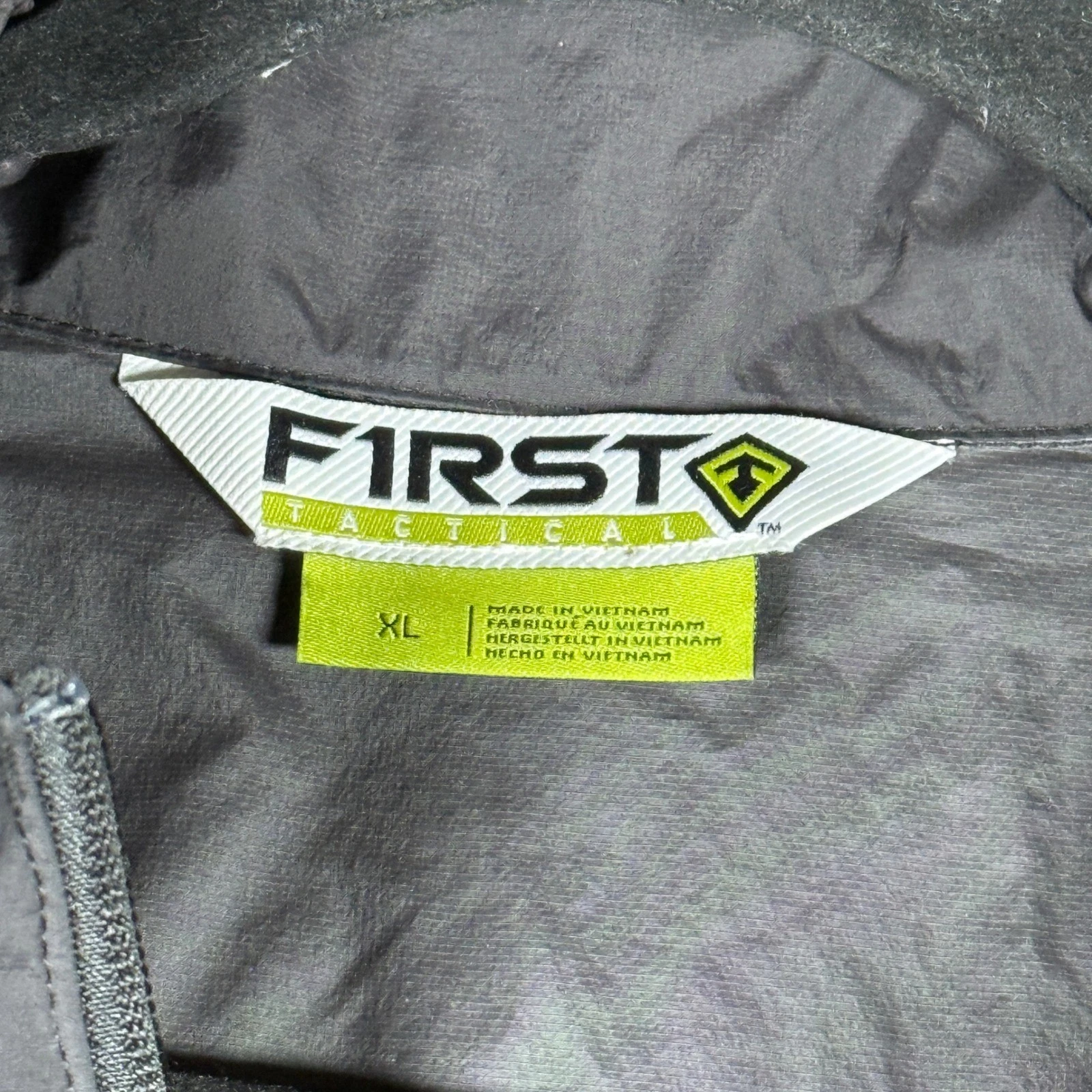 First Tactical Mens XL Full Zip Nylon Windbreaker Jacket Black Lightweight Shell image 3