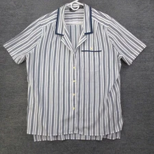 Counterparts Shirt Womens 14 White Blouse Button Striped Casual Boating Vintage