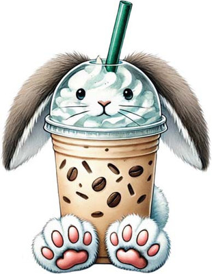 Bunte Ostern Eiskaffee Wandkunst Schlafzimmer Dekor Vinyl Aufkleber Abziehbild 6 Größen
