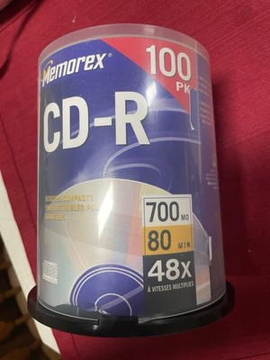 100 Pk Memorex Multi Use CD-R Recordable Disks 80 Minutes Each Audio & Data
