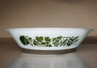 Vintage Glasbake Herb Garden Milk Glass Divided Casserole Dish J2352 Made In USA