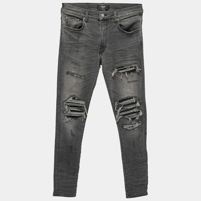 AMIRI 31インチ　スキニーデニム Amiri Grey Distressed Denim Skinny Jeans M Waist 31 | eBay