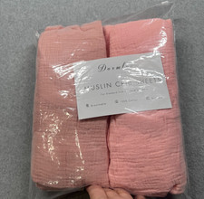 Dorm Lony Ultra soft Muslin Crib Sheets 2Pk Pink Coral Fitted Toddler Bed NWT