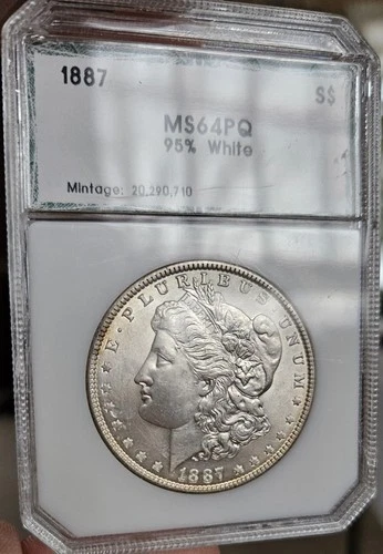 1887-P Morgan Dollar - PCI PQ 10 Digit Holder - Old Holder Blowout