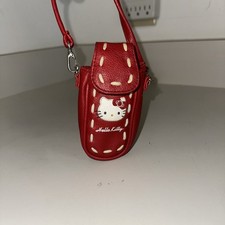 Vintage Sanrio Hello Kitty Czerwona etui na telefon z PVC z paskiem Y2K