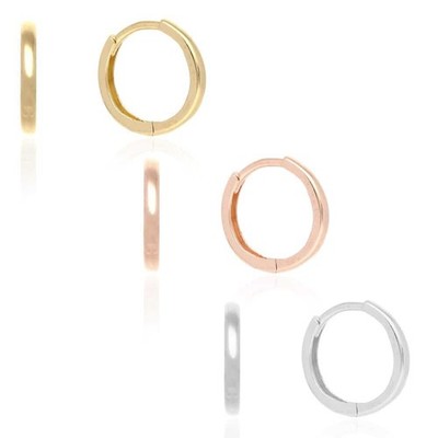 14 Karat Gold Creolen 10 mm Klapp Snapback Gelbgold, Rotgold & Weißgold